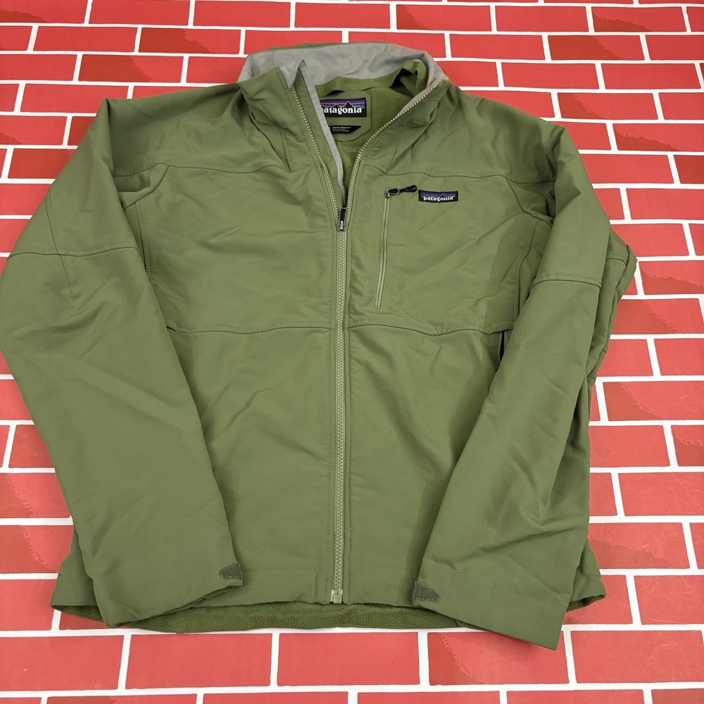 Patagonia Guide Jacket Softshell Mens M Green Full Zip Hiking Stretch